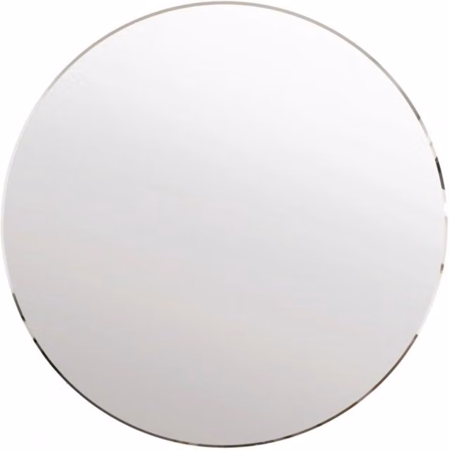 MirrorOutlet All Glass Bevelled Classic Design Round Wall Mirror in Silver, W: 60 cm, H: 60 cm