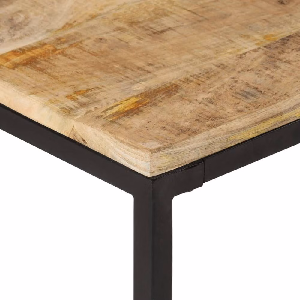 Berkfield Home Nesting Coffee Tables, Set of 2, Solid Mango Wood and Metal in Brown and Black – 3