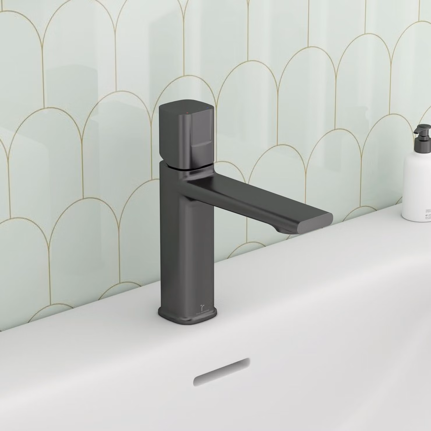 Royal Bathrooms Spin Mono Basin Mixer Tap in Matt Black