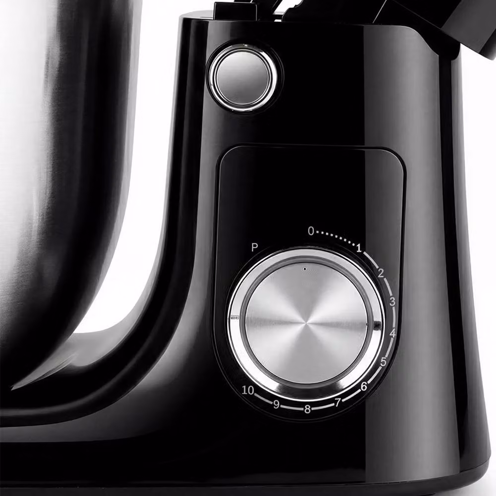 Spector 1500W Tilt-Head Electric Stand Mixer in Black with 5L and 4.5L Stainless Steel Bowls, 10-Speed Settings and Dough Hook, Whisk and Beater – 6