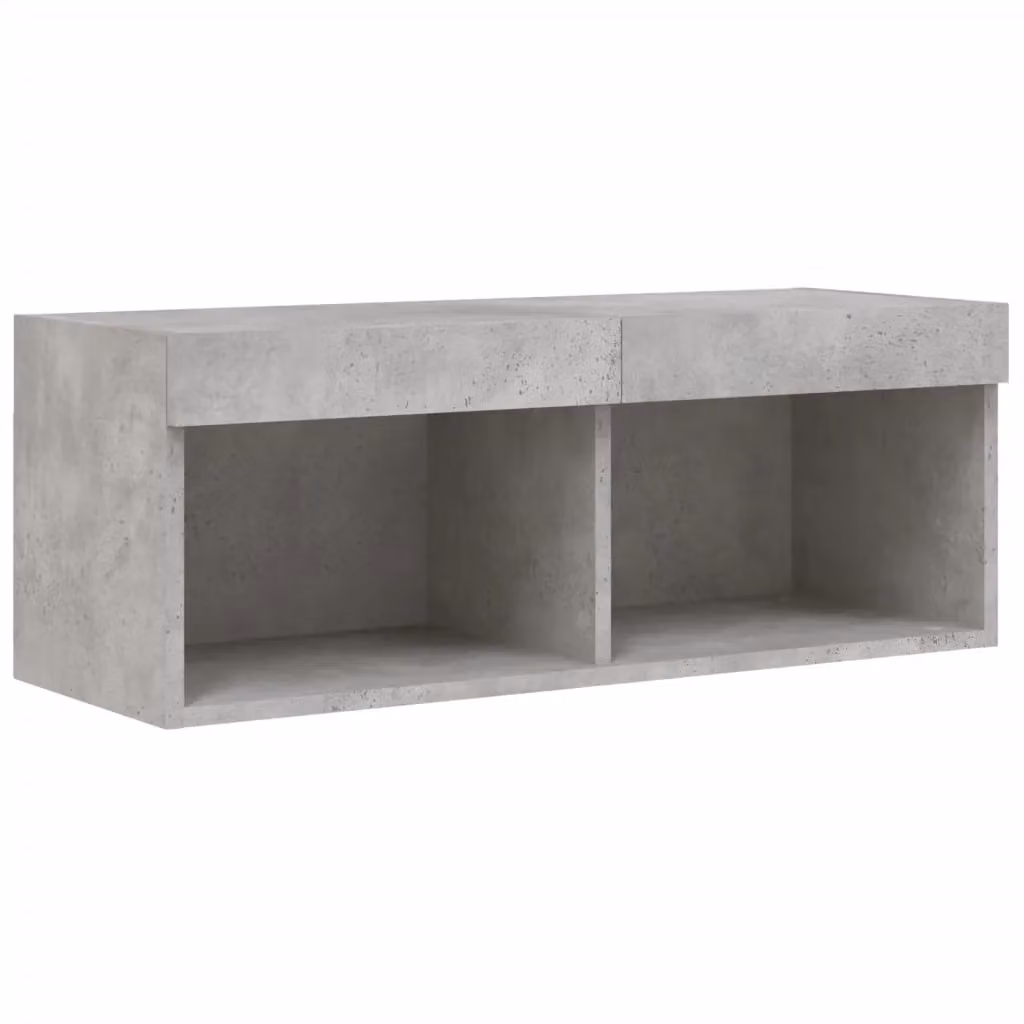 Berkfield Home Modern TV Cabinet with LED Lights in Concrete Grey, W/D/H: 80 x 30 x 30 cm – 6