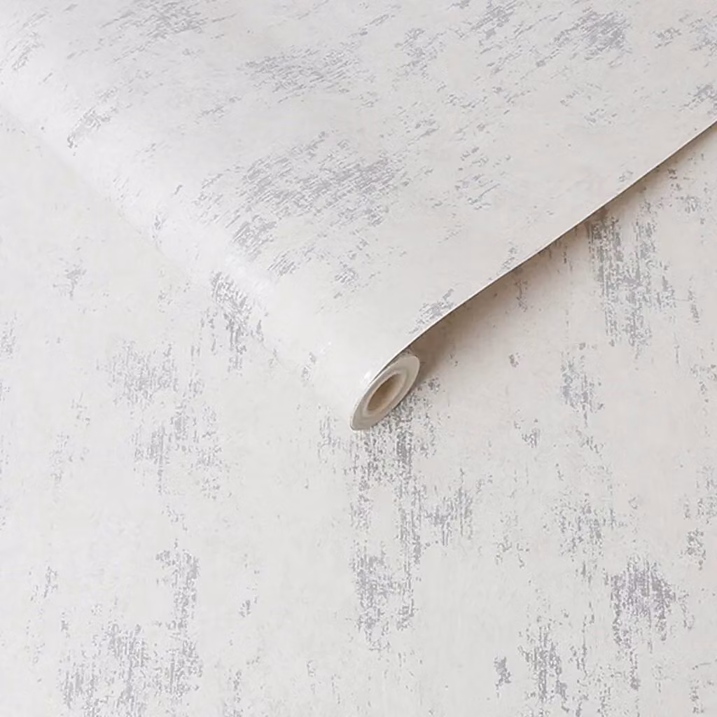 Graham & Brown White and Silver Abstract Shabby Chic Wallpaper, Roll W: 52 cm x L: 5.2 m – 2