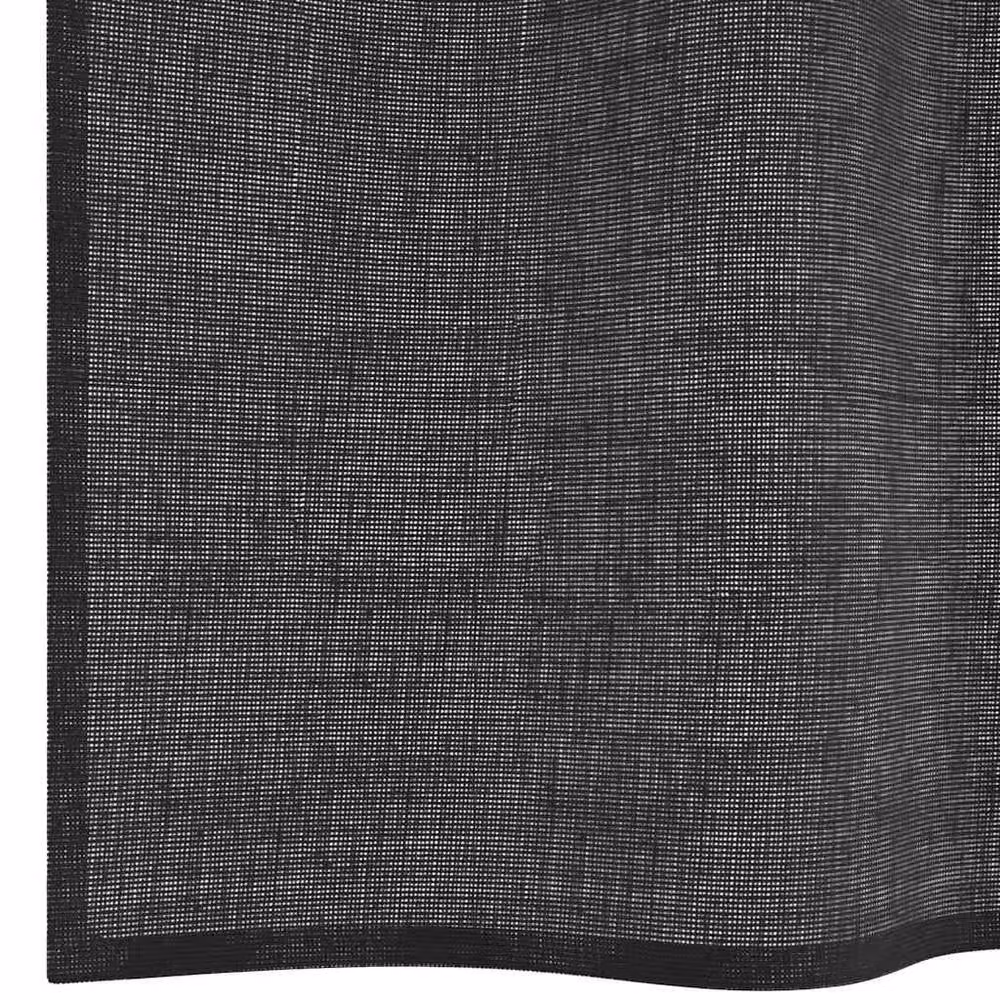 Berkfield Home Black Transparent Voile Fabric Panel Curtains with Eyelets, 2 Pack, W: 140 cm, H: 245 cm – 6