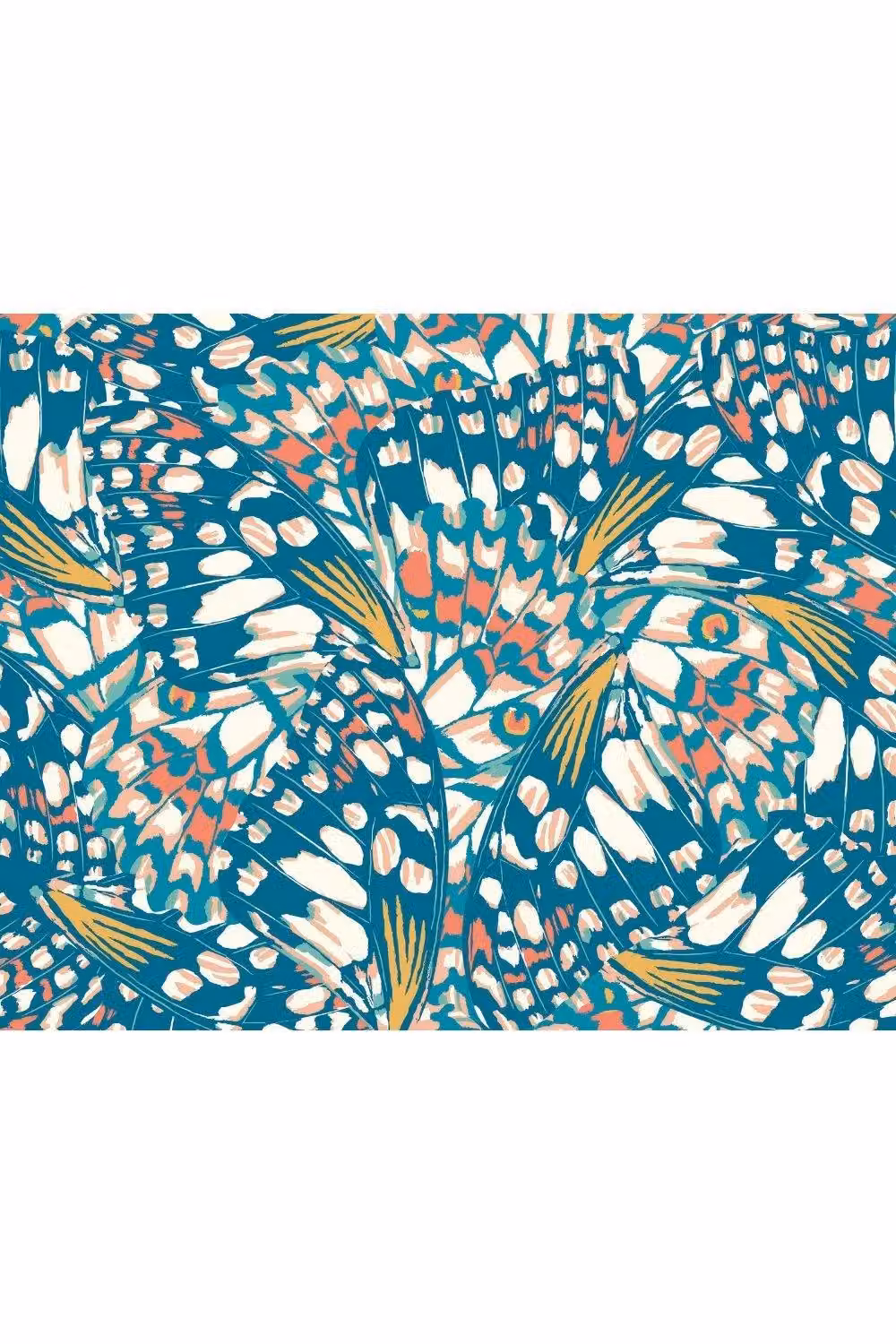 Origin Murals Butterfly Wings Abstract Wall Mural in Petrol Teal, W: 300 cm x H: 240 cm – 2