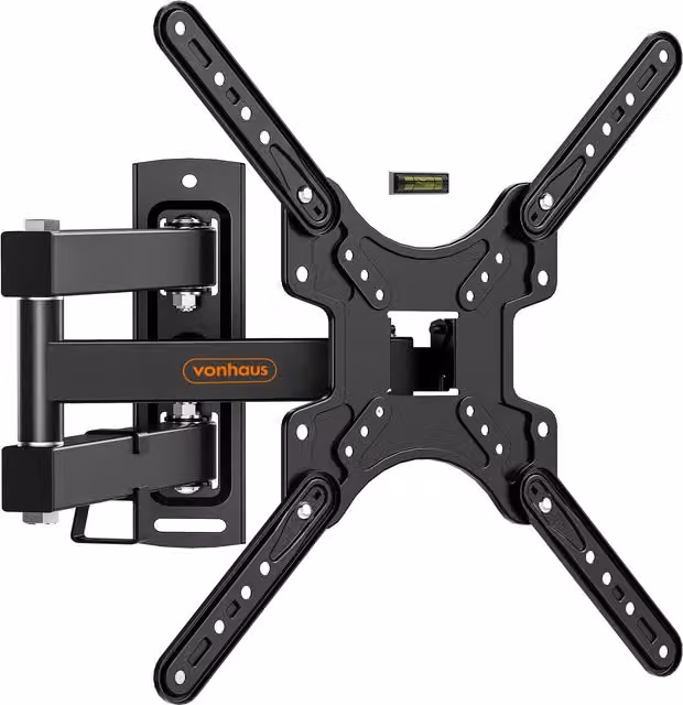 VonHaus Articulating Tilt and Swivel Wall Mounted TV Bracket in Matt Black