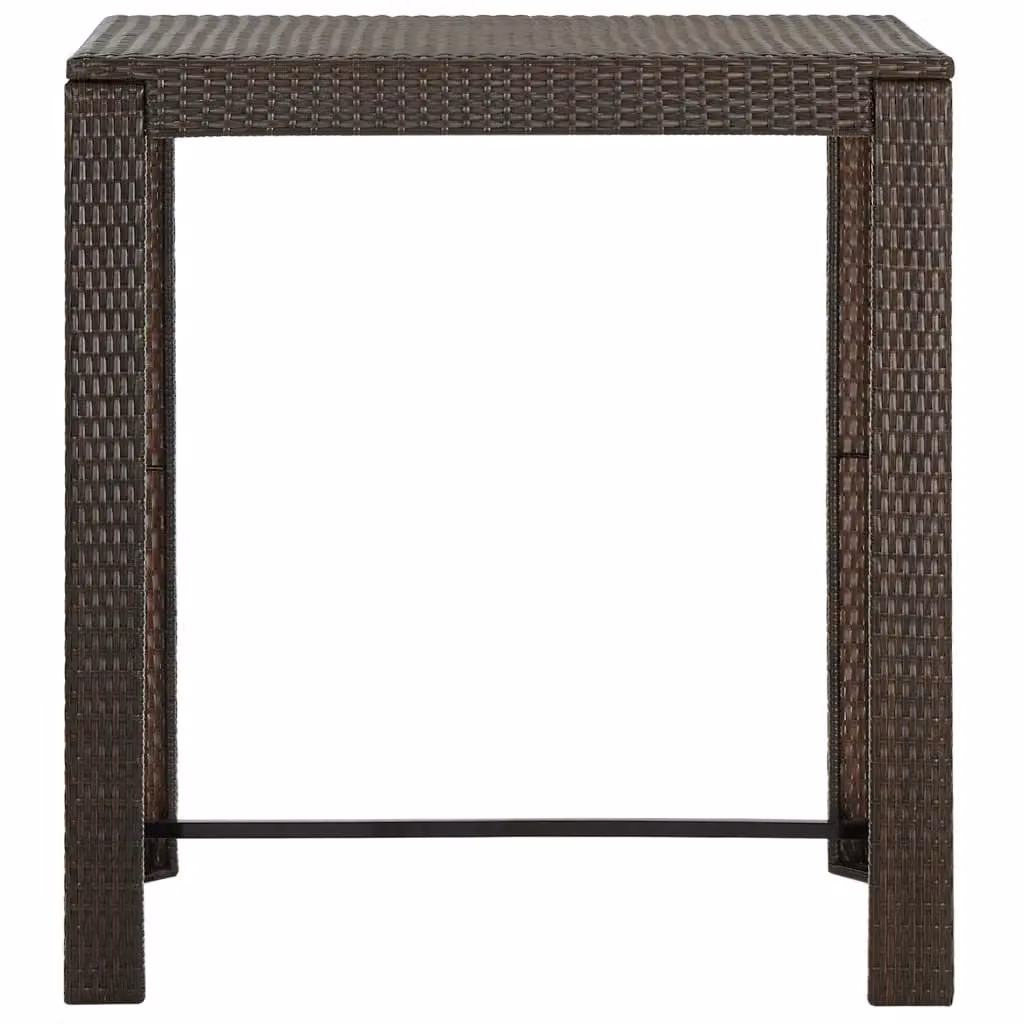 Berkfield Home Brown Poly Rattan Garden Bar Table W/D/H: 100 x 60.5 x 110.5 cm – 2