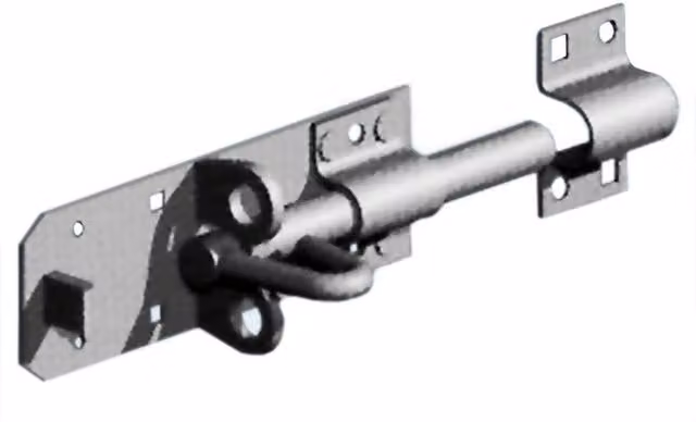 Burbage Iron Craft 6 inch Brenton Sliding Bolt, Pad Lockable, Galvanised Silver Metal Gate and Door Lock