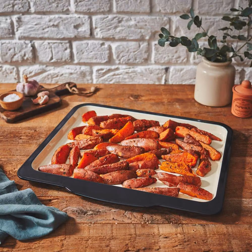 Baker & Salt Country Enamel Rectangular Baking Sheet, Black, 37 cm – 4