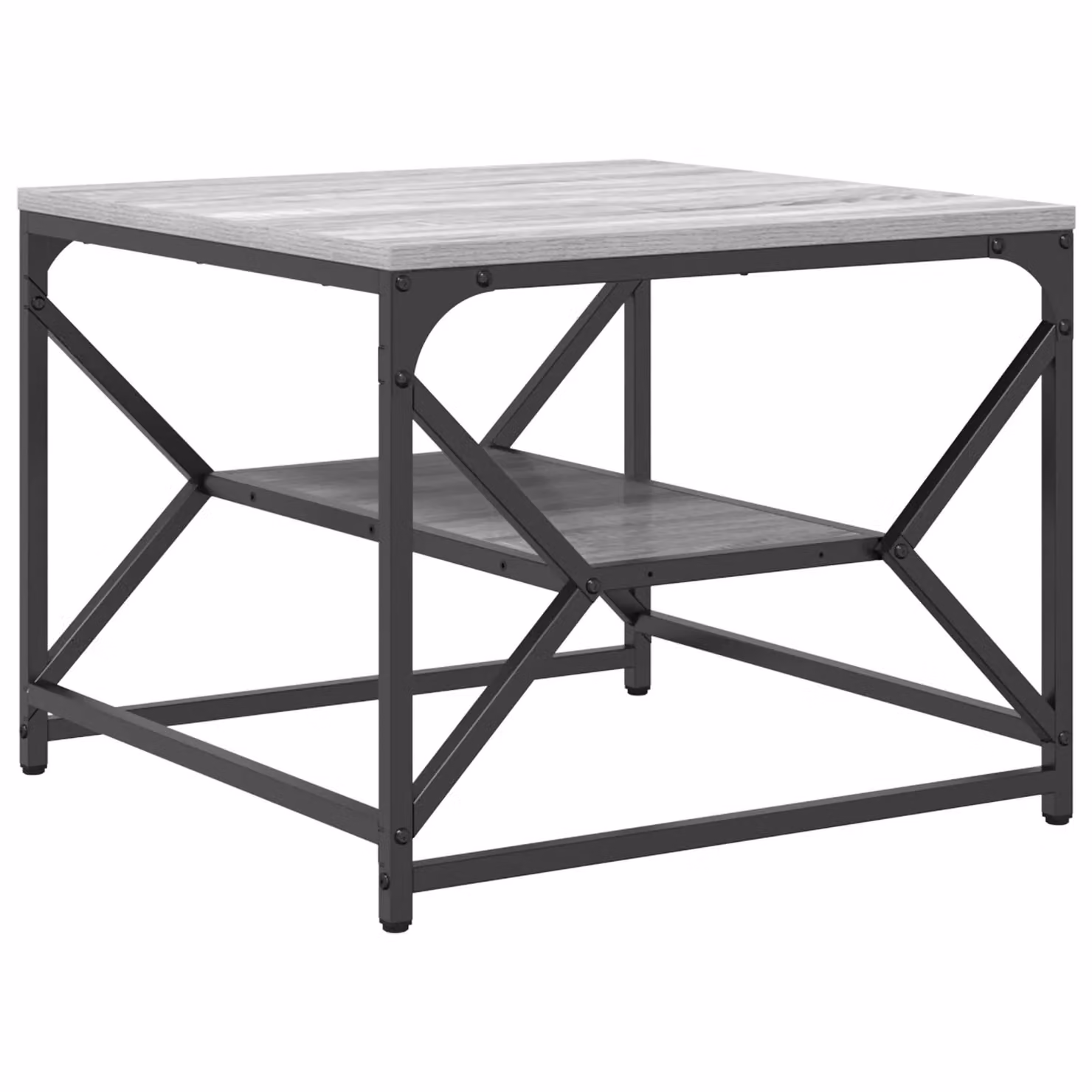 Berkfield Home Coffee Table with Shelf in Grey Sonoma, W: 51 cm, D: 50 cm, H: 40 cm – 1