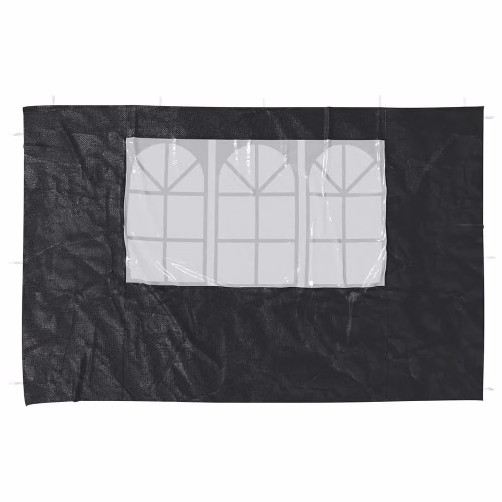 Berkfield Home Party Tent Sidewalls with Window, 2 Pieces, PE Anthracite Black – 2