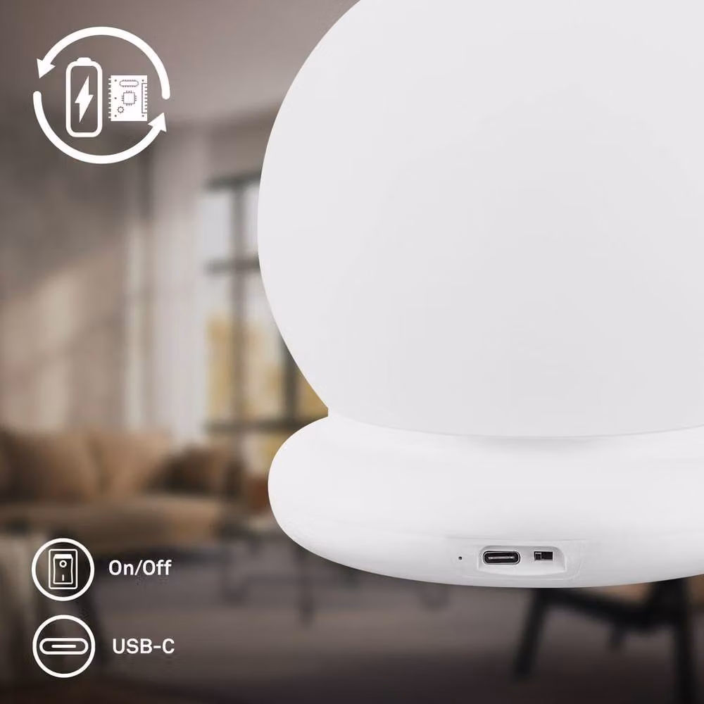 Briloner White Rechargeable RGBW LED Table Lamp with Touch Dimmer, W/D/H: 15 x 16.5 x 15 cm – 5