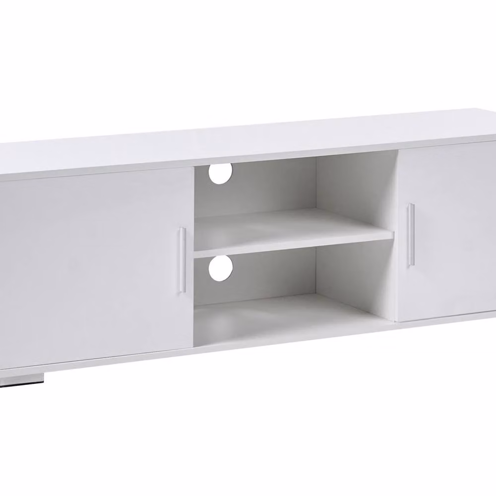 Wyld and Coco Modern White MDF TV Stand with Metal Legs and Cable Management – 2