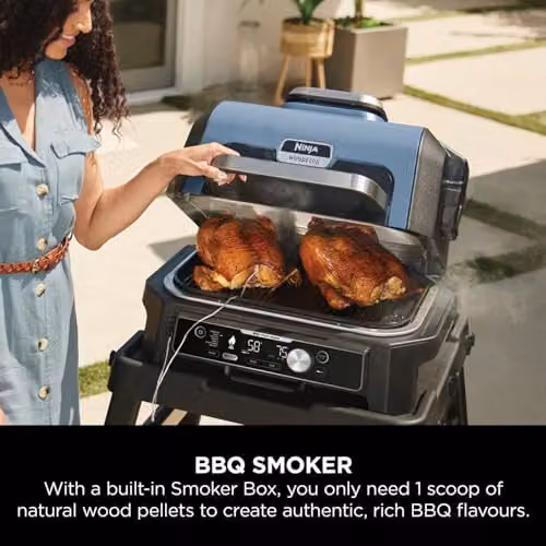 Ninja Woodfire Pro Connect XL Electric BBQ Grill and Smoker, Black and Blue – 9
