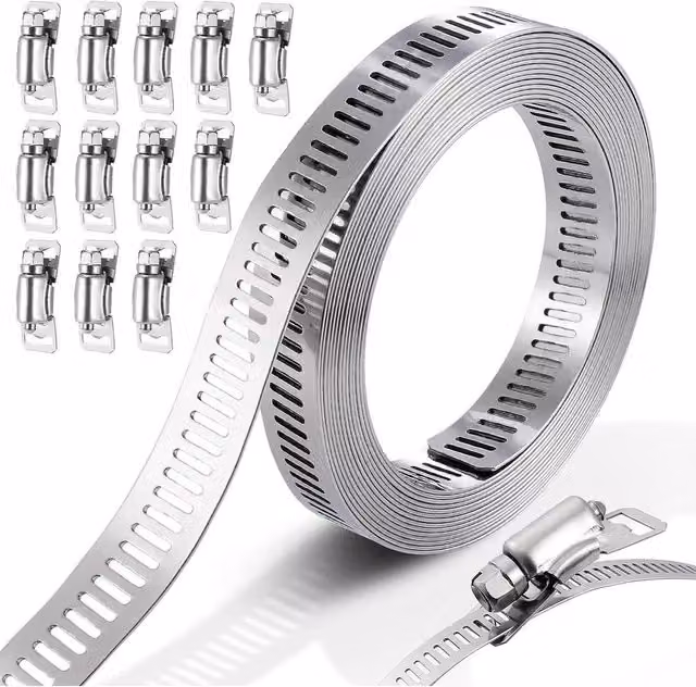 VOGREX 12-Piece Stainless Steel Jubilee Type Hose Clip Kit in Silver