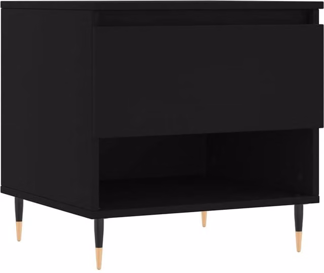 Berkfield Home Modern Black Square Coffee Table in Composite Wood W/D/H: 50 x 46 x 50 cm – 1