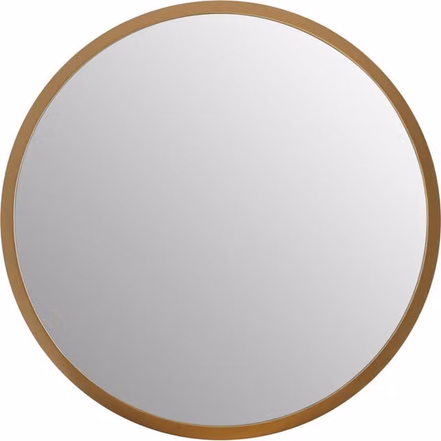 Orsina Athena Discus Round Metal Wall Mirror in Gold – 1