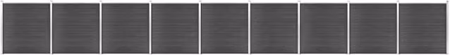 Berkfield Home WPC Fence Panel Set in Black, W/H: 1564 x 186 cm – 1