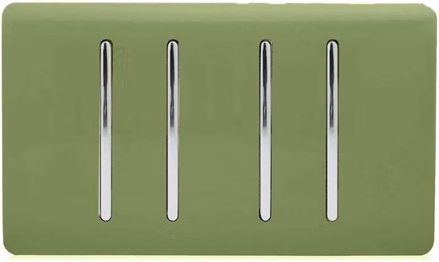 Trendi 4 Gang 10 Amp Rocker Light Switch in Moss Green – 1