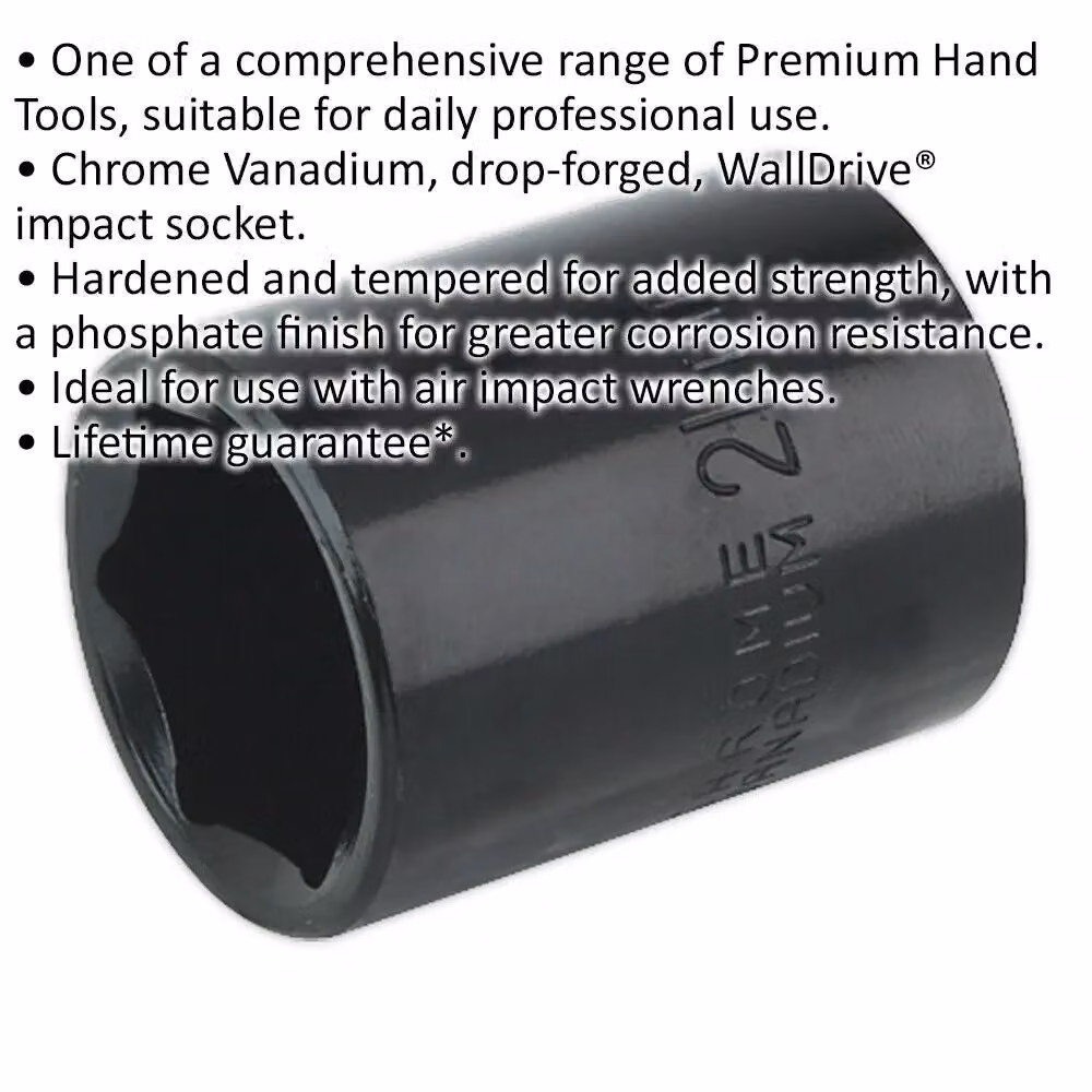 Loops 21mm Forged Impact Socket, 1/2 Inch Sq Drive, Chrome-Vanadium Wrench Socket – 2