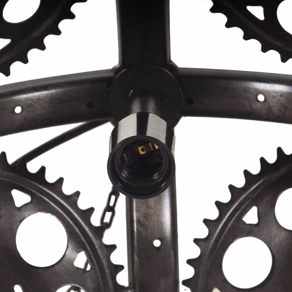 Berkfield Home Industrial Chain Wheel Design Ceiling Lamp, Black, Diameter: 45 cm, E27 – 4