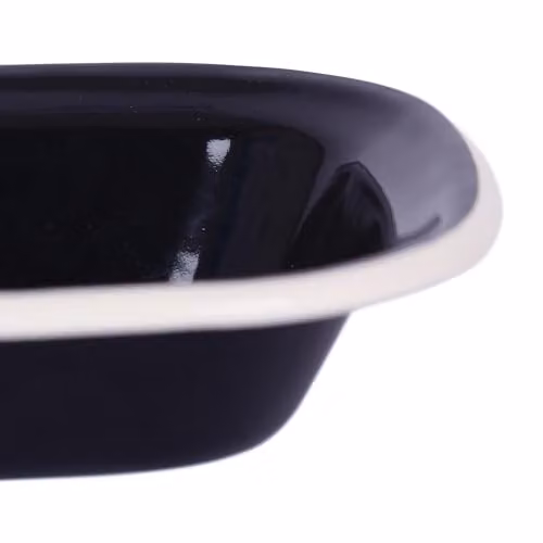 Argon Tableware Black and White Enamel Steel Rectangular Pie Dishes, Pack of 6, W: 18 cm, D: 13.5 cm – 6