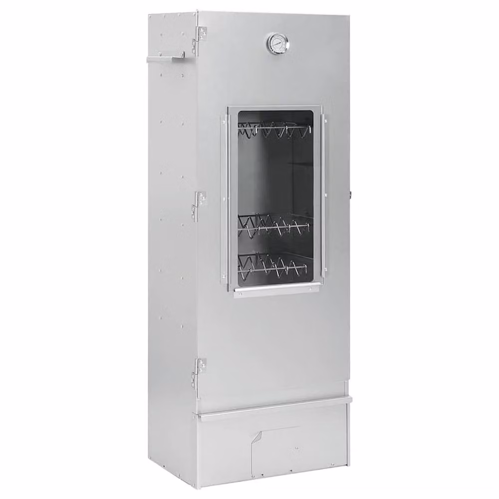Berkfield Home Durable BBQ Oven Smoker with Table in Silver Galvanised Steel, W/D/H: 110 x 44.5 x 29 cm – 2
