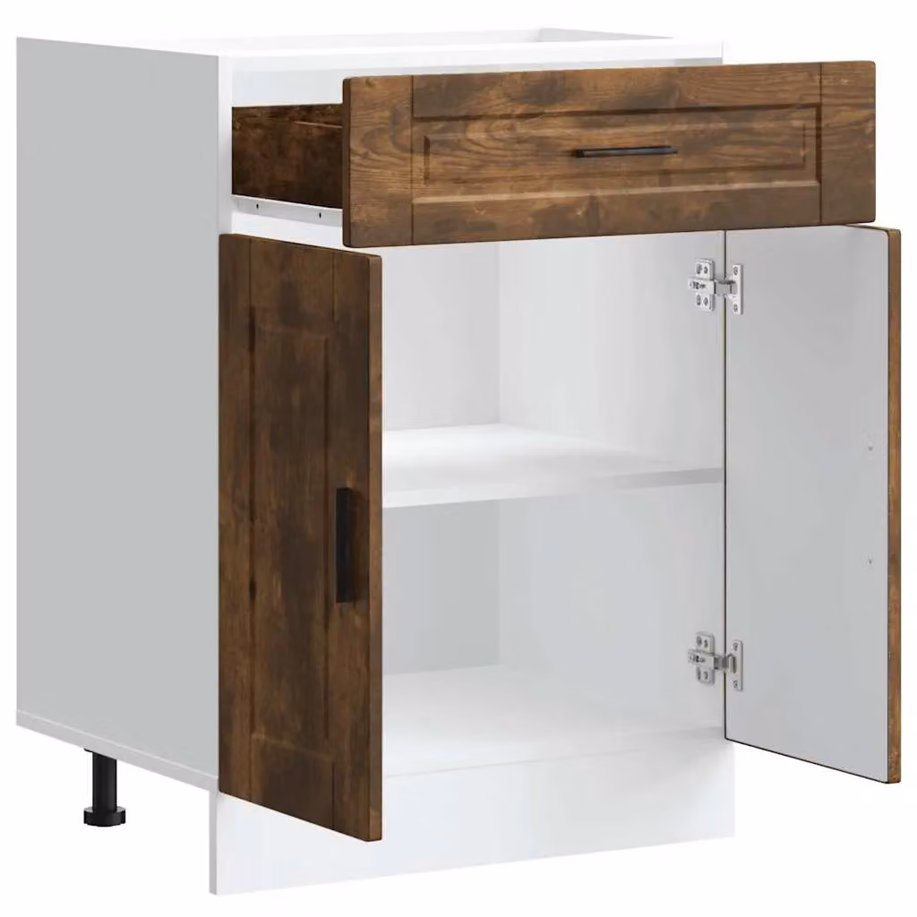 Berkfield Home Porto Smoked Oak Kitchen Base Cabinet in Brown – 3