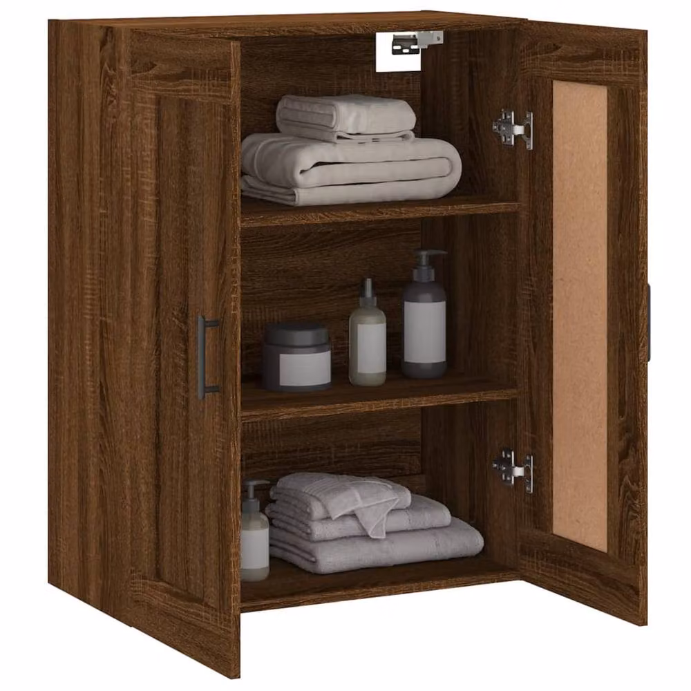 Berkfield Home Wall Mounted Cabinet in Brown Oak, W/D/H: 69.5 x 34 x 90 cm – 5