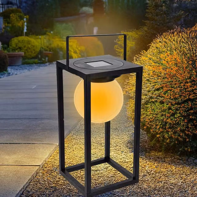 Jack Stonehouse Solar Powered LED Outdoor Lantern, Black, Height: 30 cm