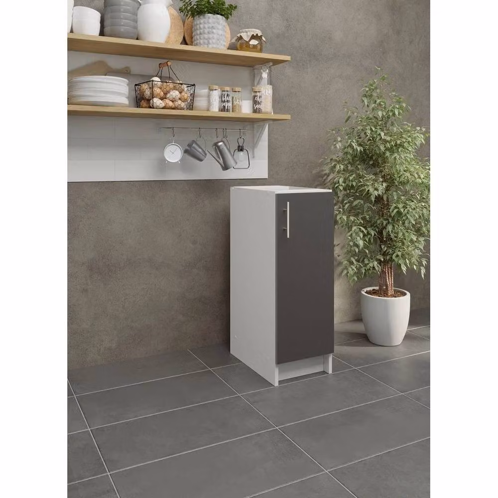 SPETLEK Modern Grey Matt Kitchen Base Unit with Hinged Doors and Internal Shelves – 3