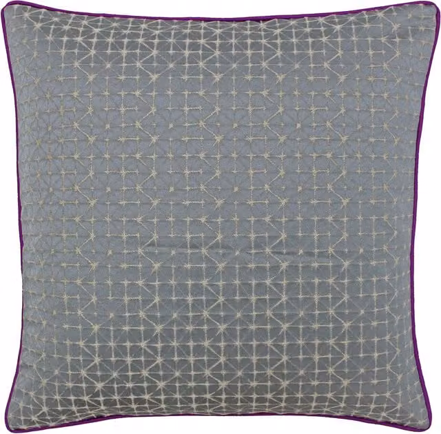 Paoletti Pimlico Jacquard Square Cushion in Silver, Pink and Grey