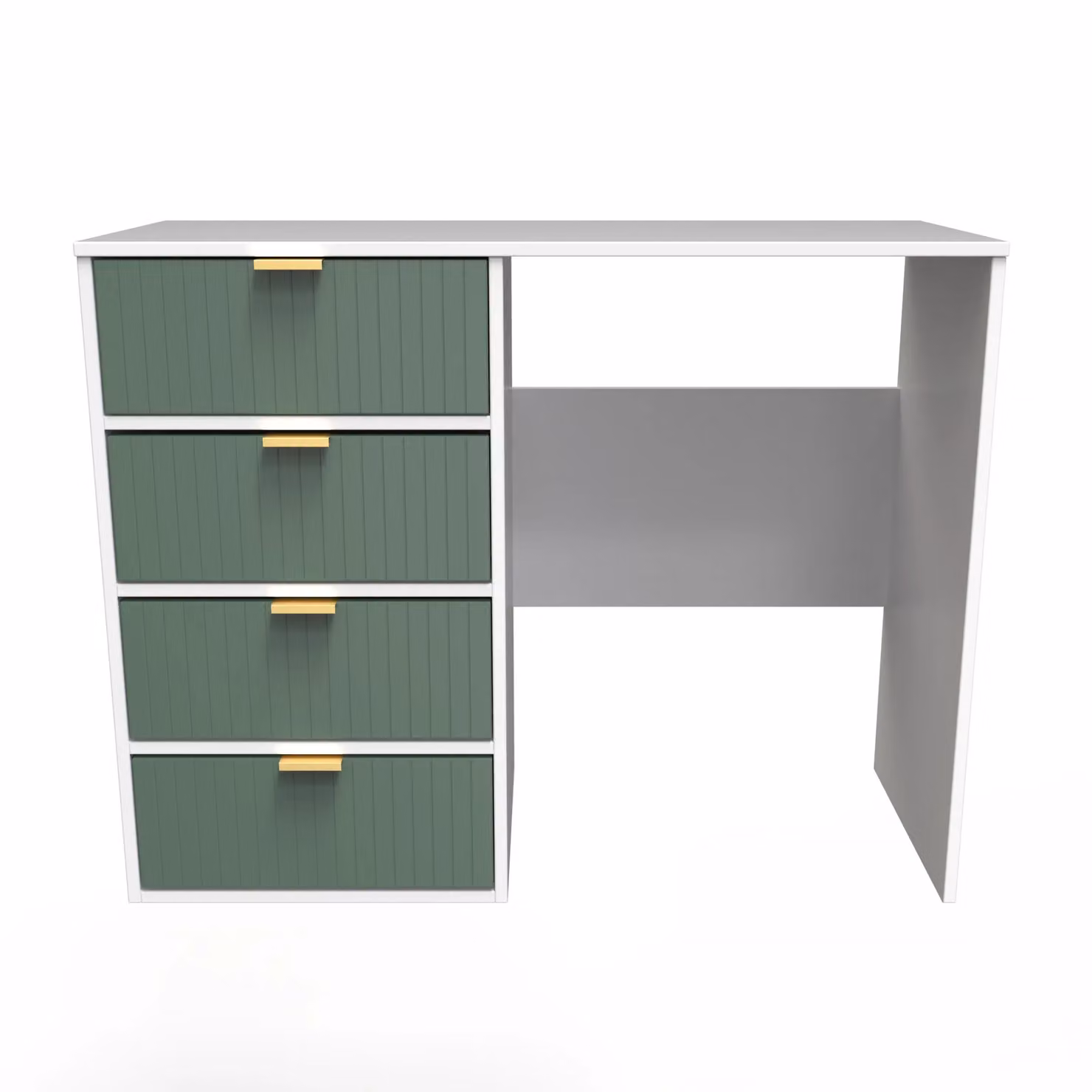Ready Assembled 2 U Bexley 4 Drawer Vanity in Green with Gold Metal Accents – 2
