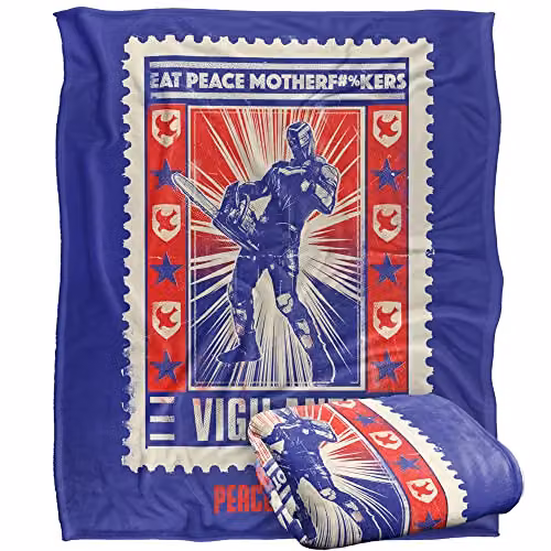 Warner Brothers Peacemaker Silky Touch Super Soft Throw Blanket, White, W/D/H: 152 x 127 cm