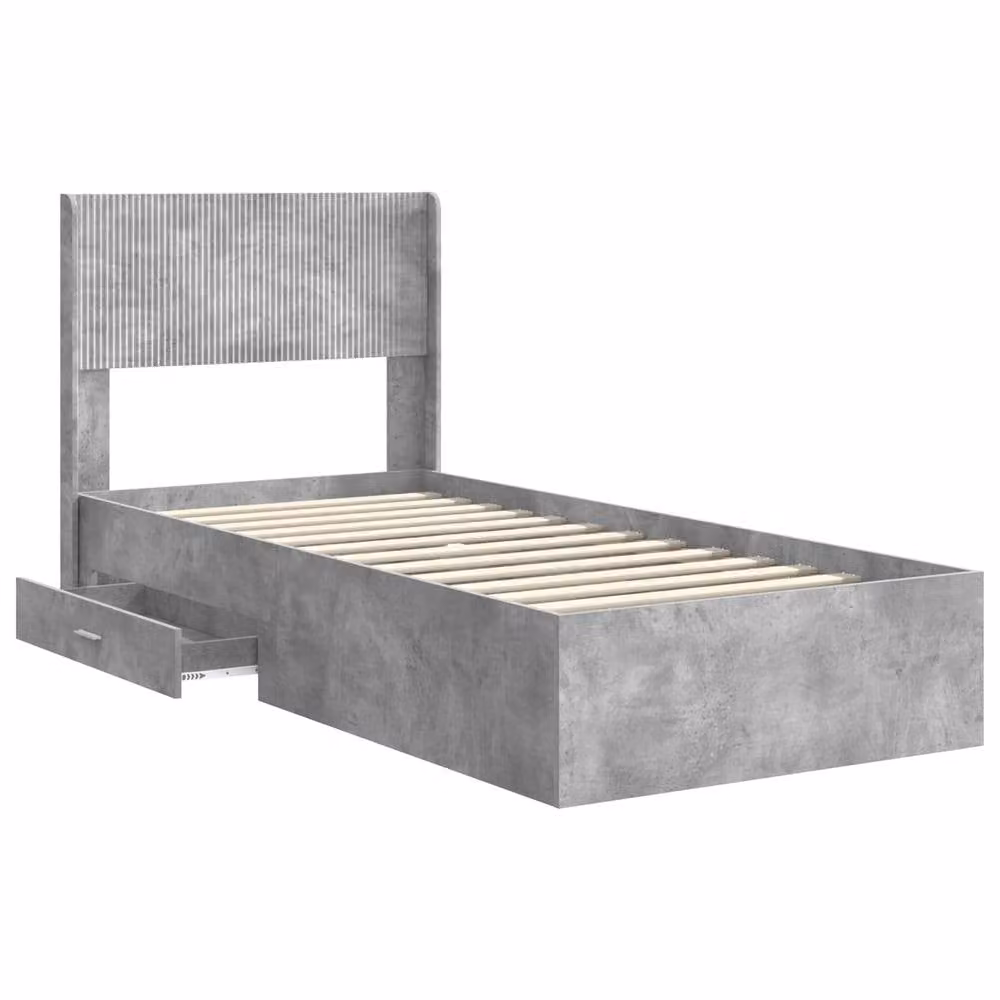 Berkfield Home Modern Bed Frame with Storage Drawers and Headboard in Grey – 2