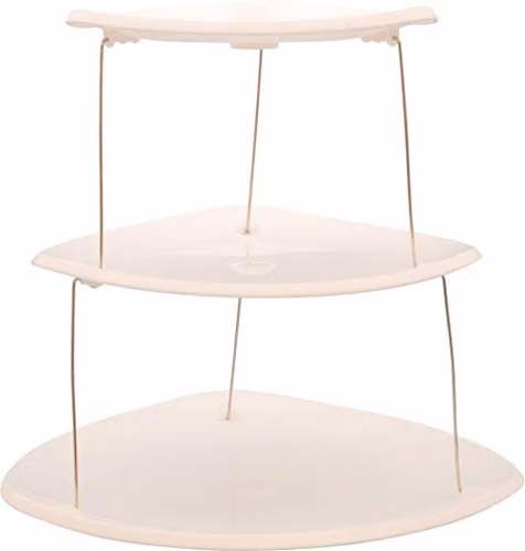 St Helens Home & Garden 3-Tier Twist & Fold Melamine Serving Trays in White