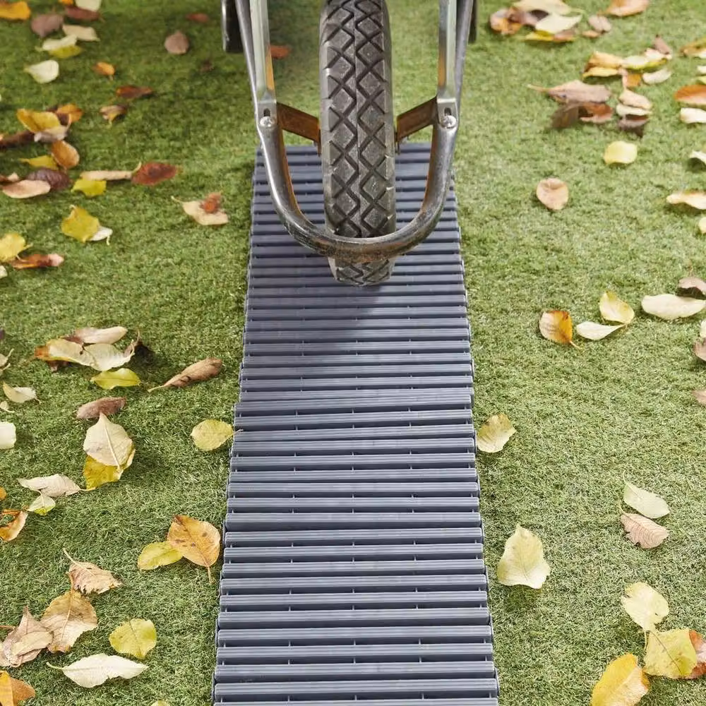 FLAVORA Foldable Garden Path Track Plastic Roll Out Grass in Grey, W: 52 cm, L: 1000 cm – 3