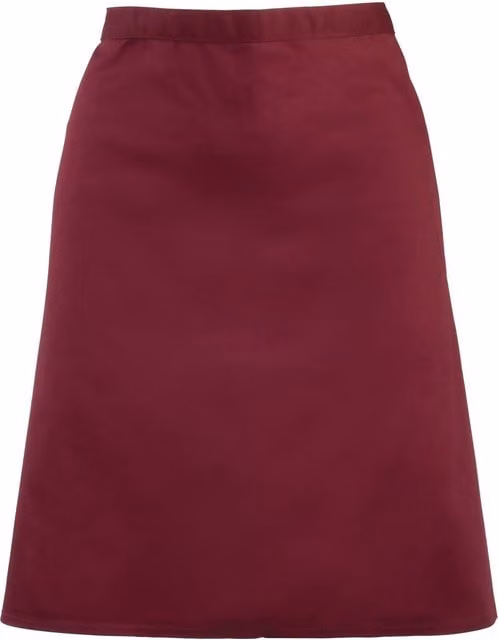 Premier Women's Mid-Length Poly-Cotton Apron, Pack of 2, Burgundy
