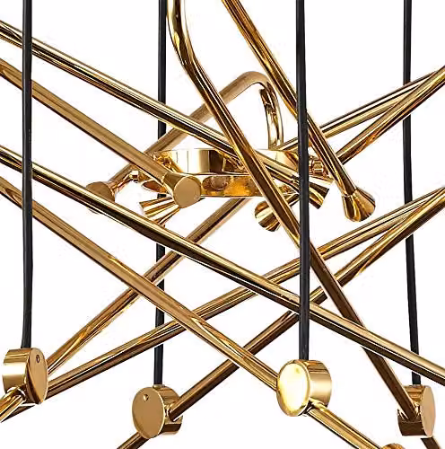 Netlighting Jazz 6 Light Cluster Pendant Lamp in Gold and Black with E27 Sockets – 2
