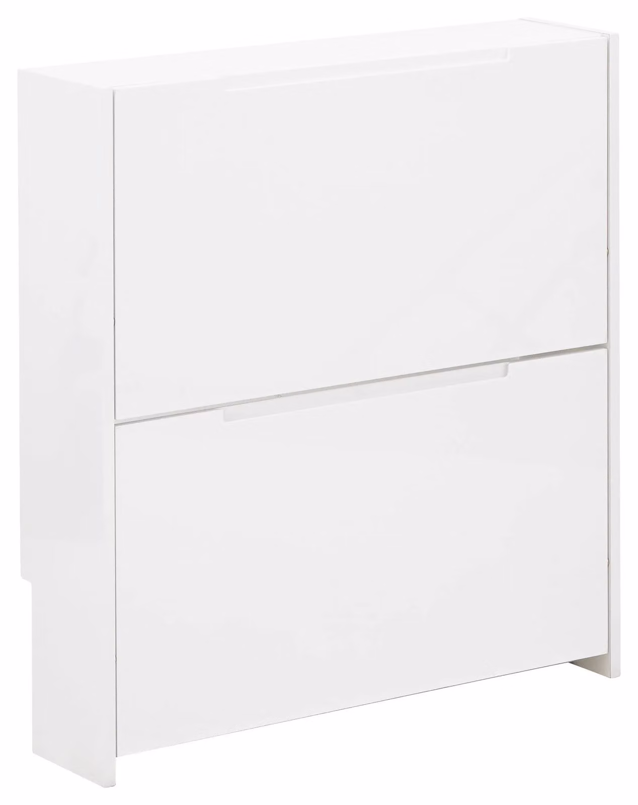 GFW Narrow White High Gloss 2 Tier Shoe Cabinet – 2