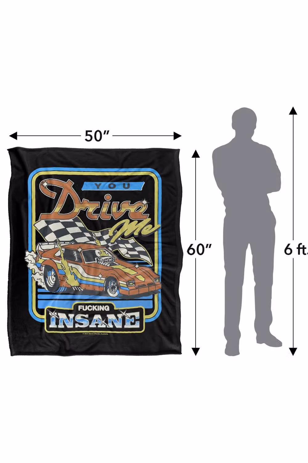 Steven Rhodes You Drive Me Insane Multicolour Super Soft Fleece Throw Blanket W/D/H: 152 x 127 cm – 3