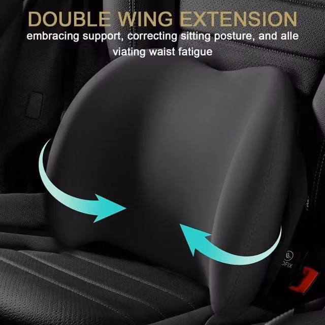 NESTLUNE Memory Foam Contoured Seat and Back Support Cushion in Black, W/D/H: 190 x 100 x 1 cm