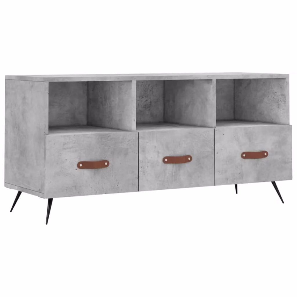 Berkfield Home Industrial TV Cabinet in Concrete Grey, W/D/H: 102 x 36 x 50 cm – 2