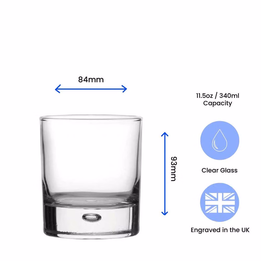 Uniqueful Personalised Funny Bubble Whisky Glass Tumbler with Name and Age +1 in Clear – 2