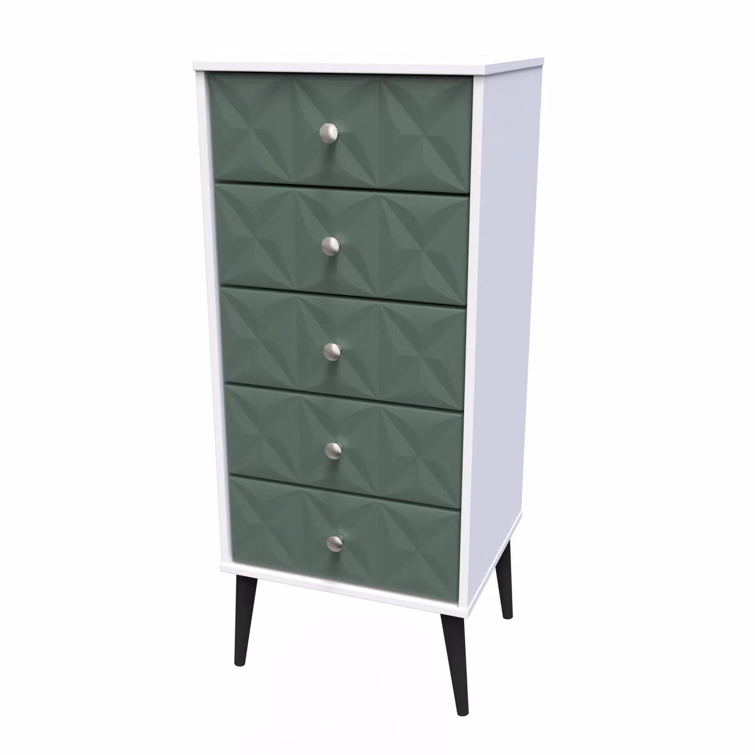 Ready Assembled 2 U Toledo 5 Drawer Tallboy in Green – 2