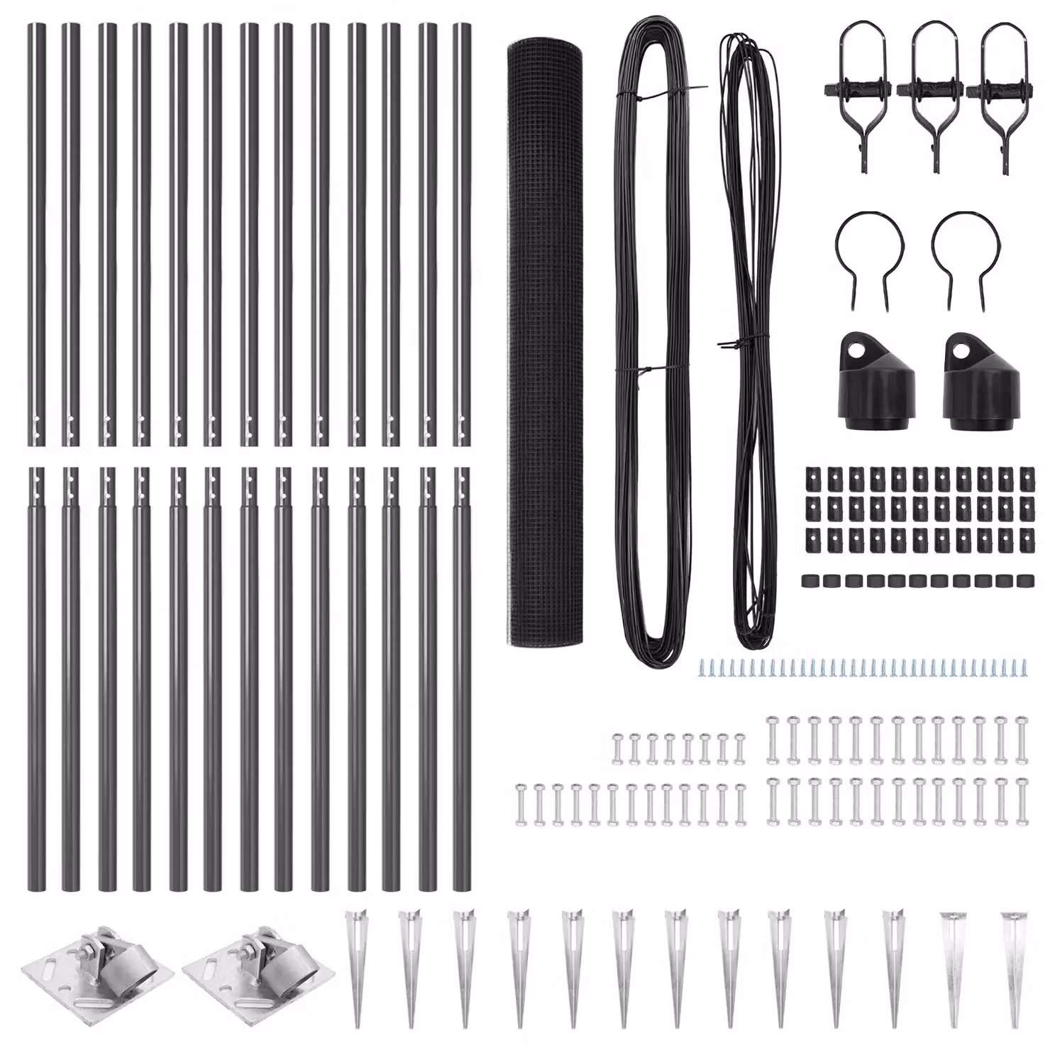 Berkfield Home Grey Steel Welded Wire Fence with 13 In-Ground Spike Posts, H 120 cm x W 25 m – 3