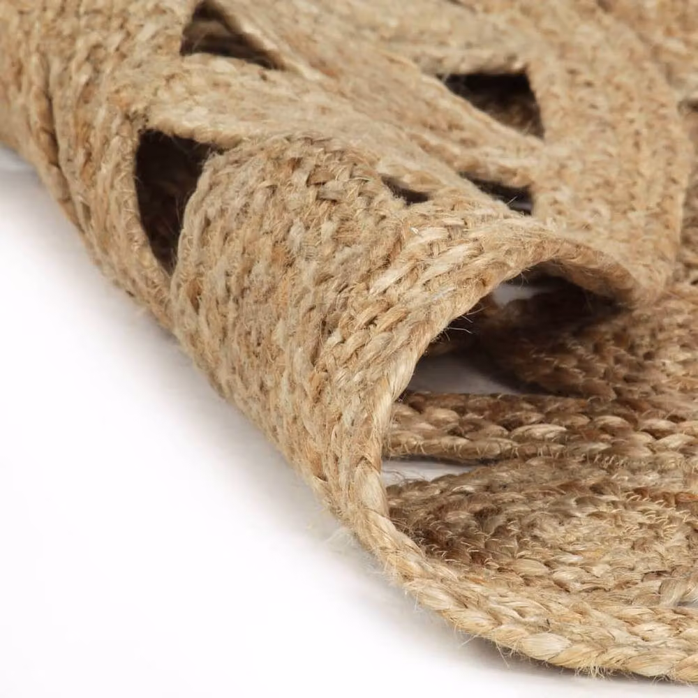 Berkfield Home Handmade Braided Jute Round Rug in Brown, Diameter: 100 cm – 2