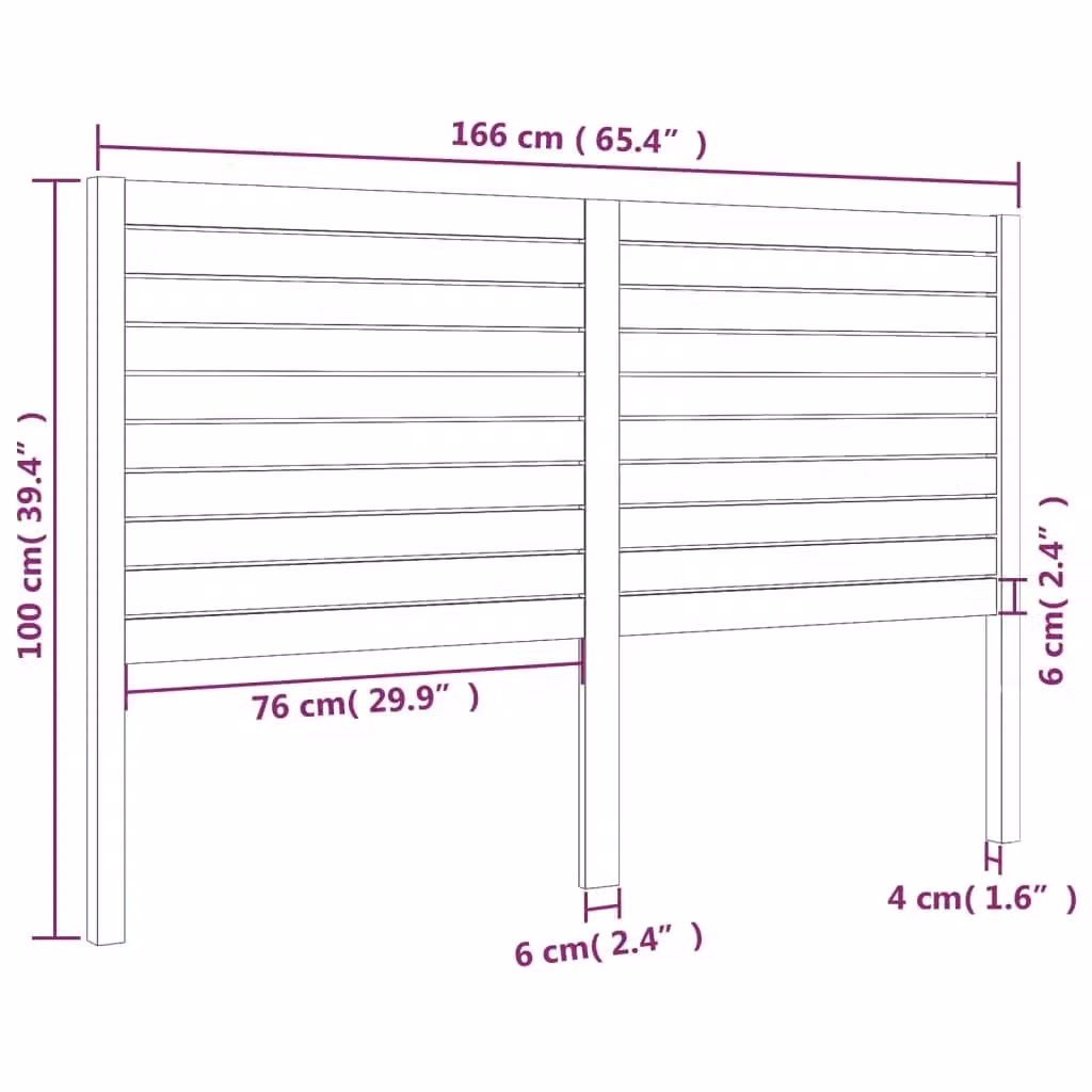 Berkfield Home Rustic Solid Pine Wood Bed Headboard in Brown, W: 166 cm, D: 4 cm, H: 100 cm – 2