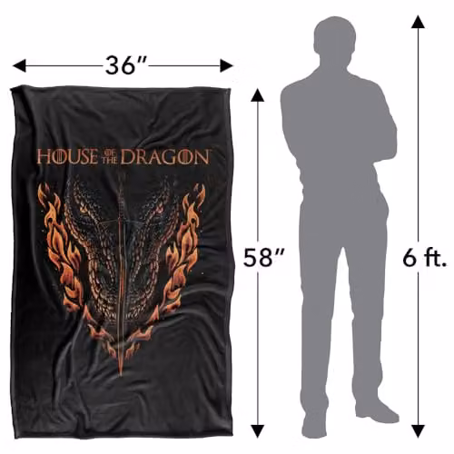 Warner Bros. House of the Dragon Fire, Sword and Dragon Super Soft Fleece Throw Blanket, W/D/H: 91 x 147 cm – 4