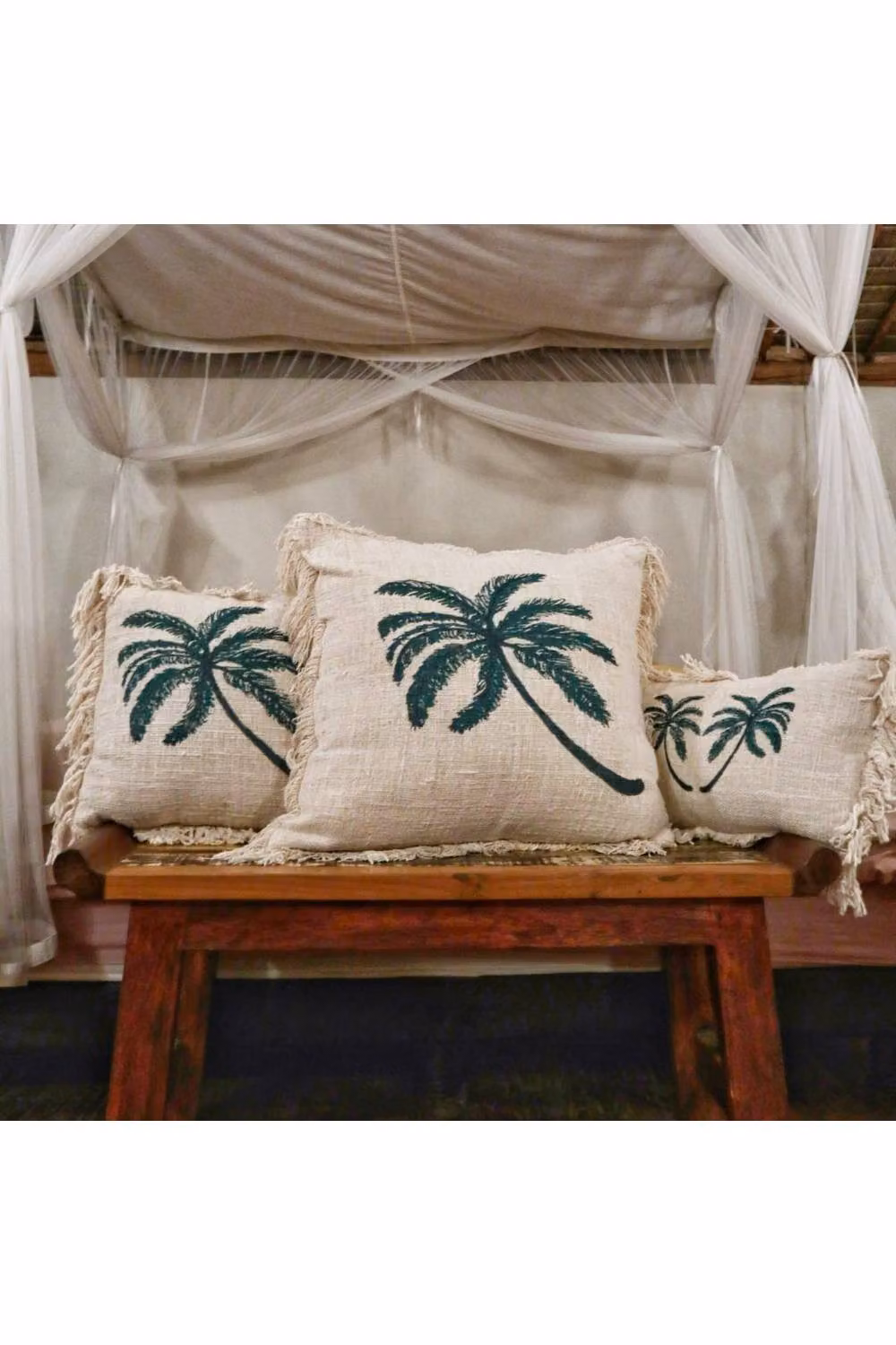 KDMD Linen Cushion Cover with Floral Design in Beige, W/D/H: 60 x 60 x 1 cm – 2