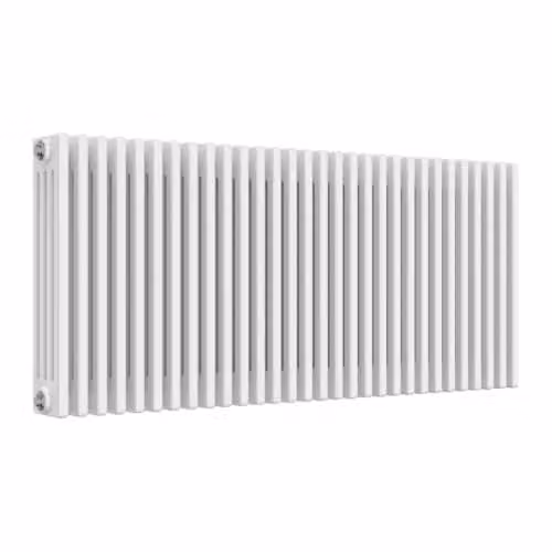 Reina Colona 4 Column White Steel Wall Hung Radiator H: 60 cm, W: 60 cm